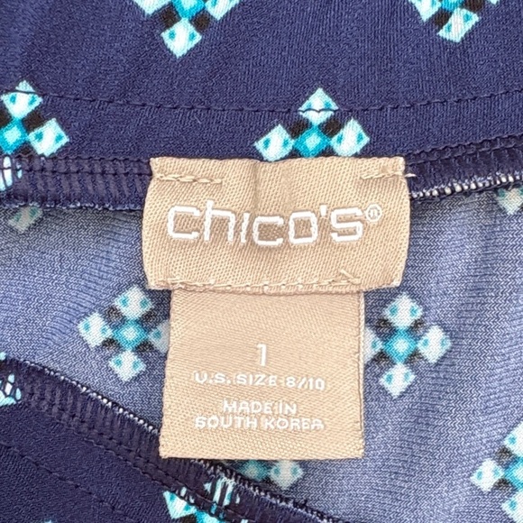 Chico's Navy and White Patterned Maxi Skirt - Picture 3 of 6